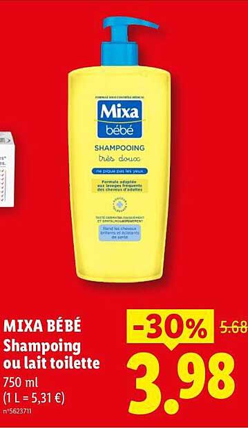 MIXA BÉBÉ Shampoing ou lait toilette 750 ml