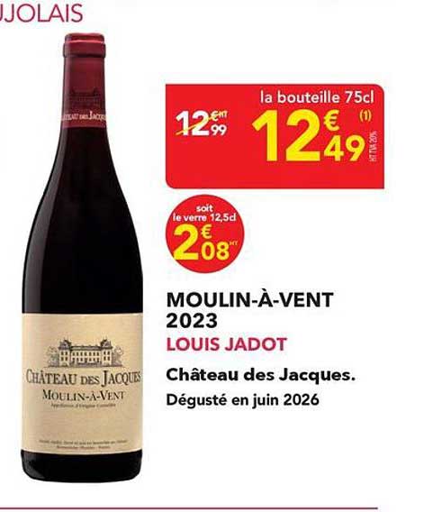 MOULIN-À-VENT 2023 LOUIS JADOT Château des Jacques. Dégusté en juin 2026