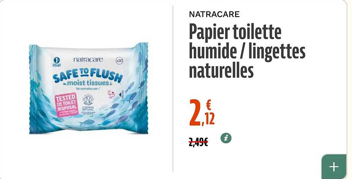 NATRACARE Papier toilette humide / lingettes naturelles