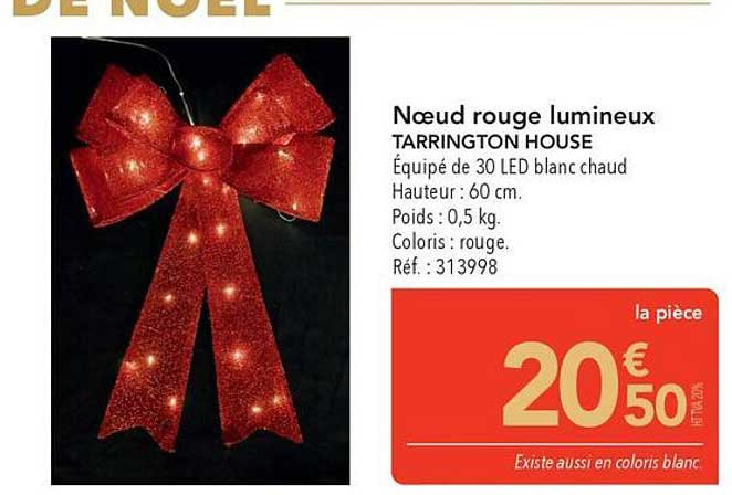 Nœud rouge lumineux TARRINGTON HOUSE