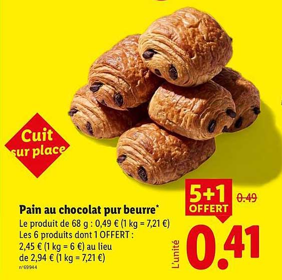 Pain au chocolat pur beurre*