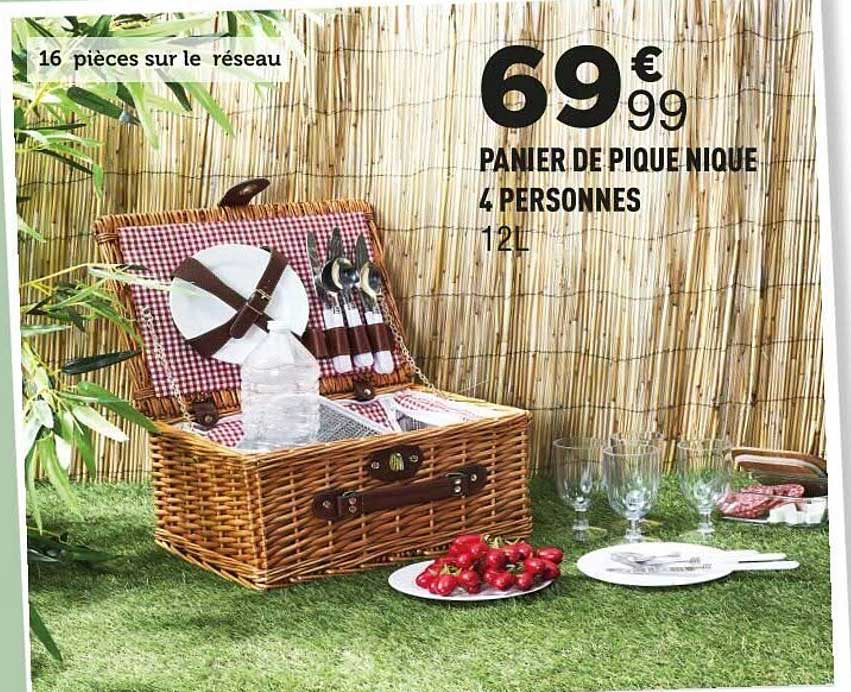 PANIER DE PIQUE NIQUE 4 PERSONNES 12L