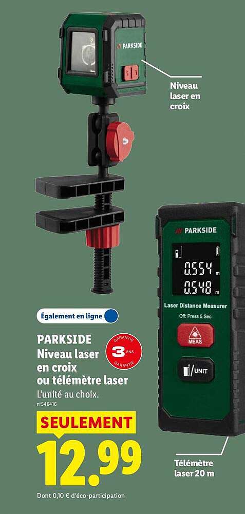 PARKSIDE Niveau laser en croix ou télémètre laser