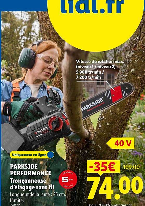 PARKSIDE PERFORMANCE Tronçonneuse d’élagage sans fil