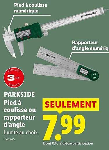 PARKSIDE Pied à coulisse ou rapporteur d'angle