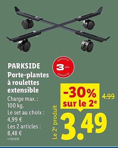 PARKSIDE Porte-plantes à roulettes extensible