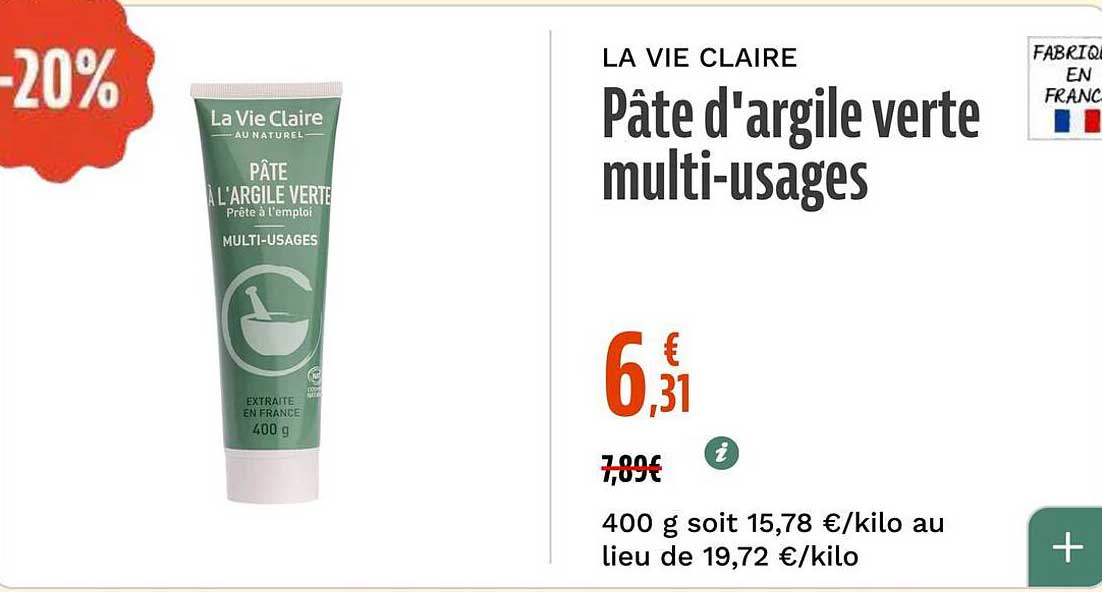 Pâte d'argile verte multi-usages