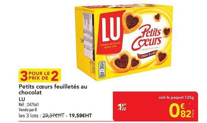 Petits cœurs feuilletés au chocolat LU