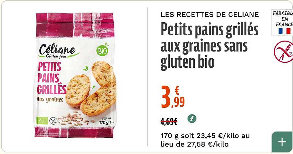 Petits pains grillés aux graines sans gluten bio