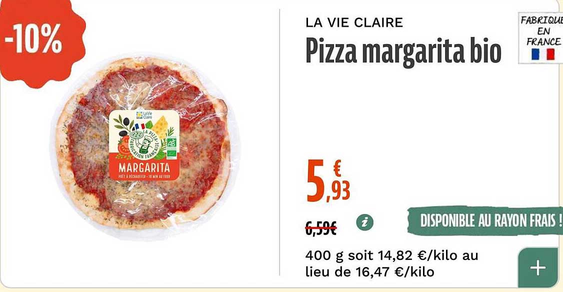 Pizza margarita bio