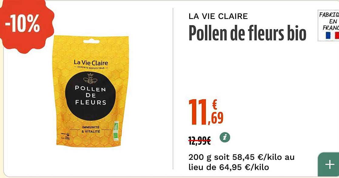 Pollen de fleurs bio