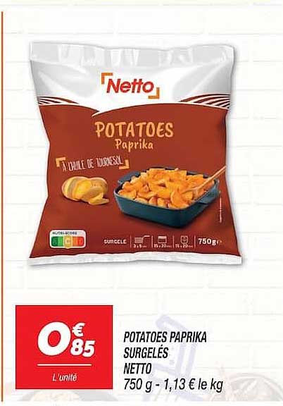 POTATOES Paprika À L’HUILE DE TOURNESOL