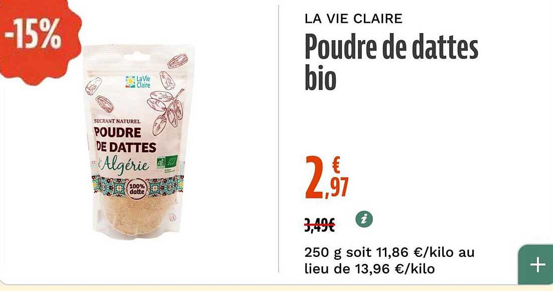 Poudre de dattes bio