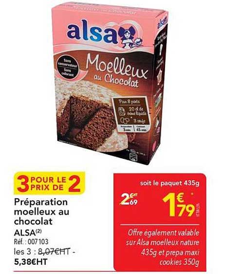 Préparation moelleux au chocolat ALSA