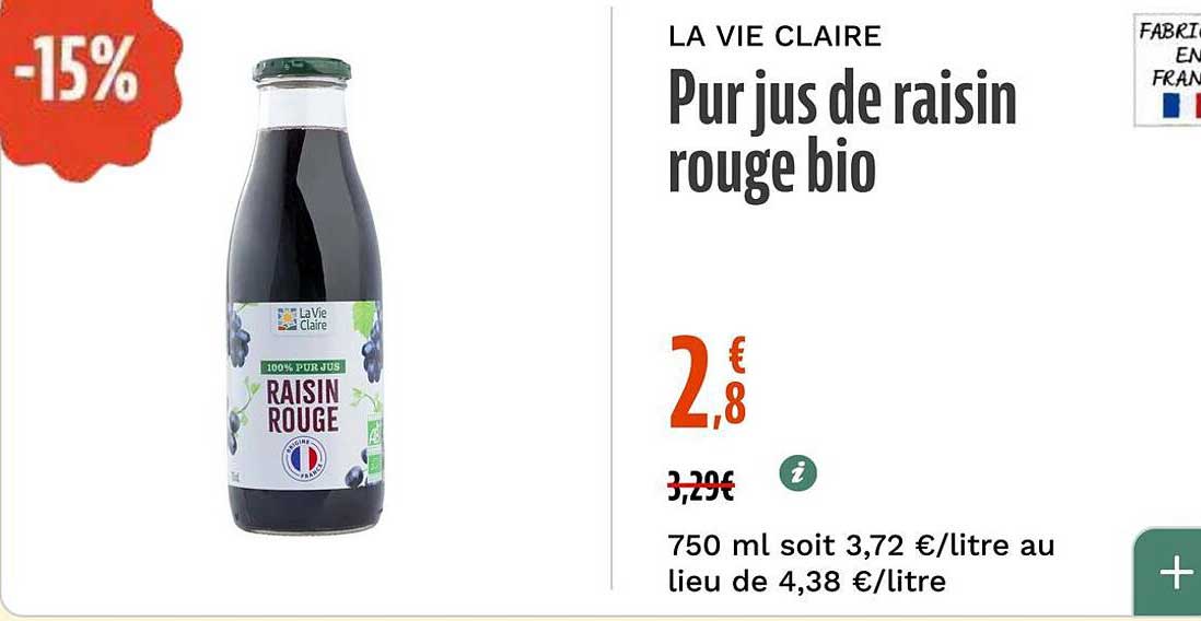 Pur jus de raisin rouge bio