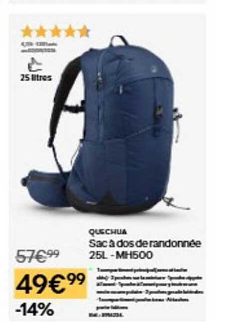 QUECHUA Sac à dos de randonnée 25L - MH500