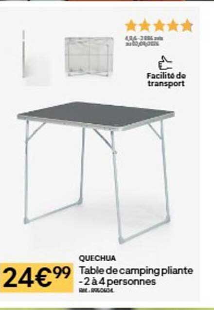 QUECHUA Table de camping pliante - 2 à 4 personnes