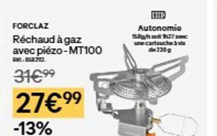 Réchaud à gaz avec piezo - MT100