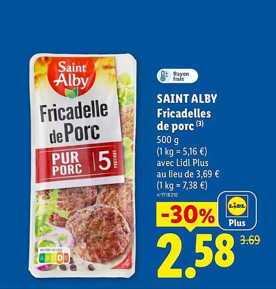 SAINT ALBY Fricadelles de porc 500 g