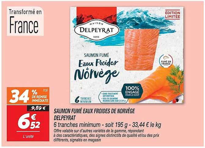 SAUMON FUMÉ EAUX FROIDES DE NORVÈGE DELPEYRAT
