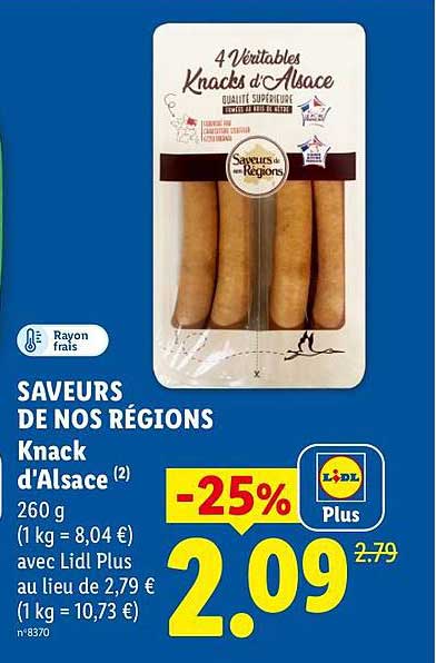 SAVEURS DE NOS RÉGIONS Knack d'Alsace