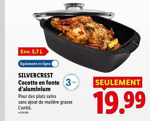 SILVERCREST Cocotte en fonte d’aluminium