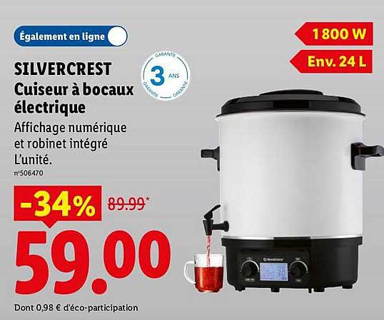 SILVERCREST Cuiseur à bocaux électrique