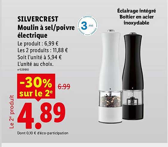 SILVERCREST Moulin à sel/poivre électrique