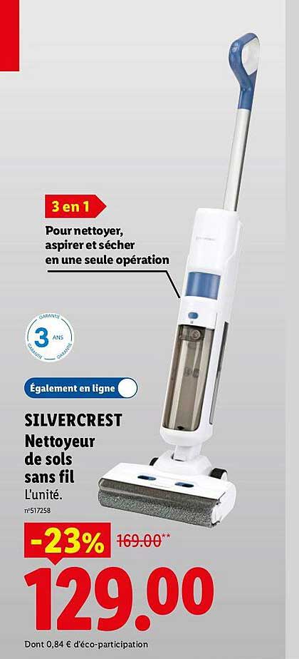 SILVERCREST Nettoyeur de sols sans fil L'unité.