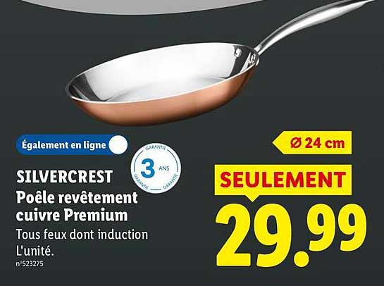 SILVERCREST Poêle revêtement cuivre Premium