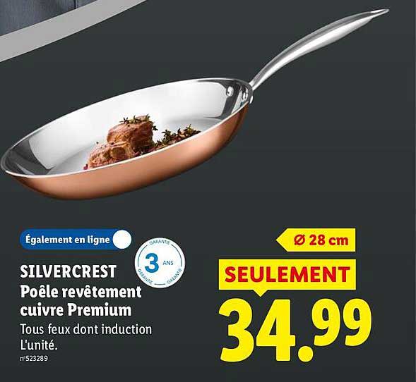 SILVERCREST Poêle revêtement cuivre Premium
