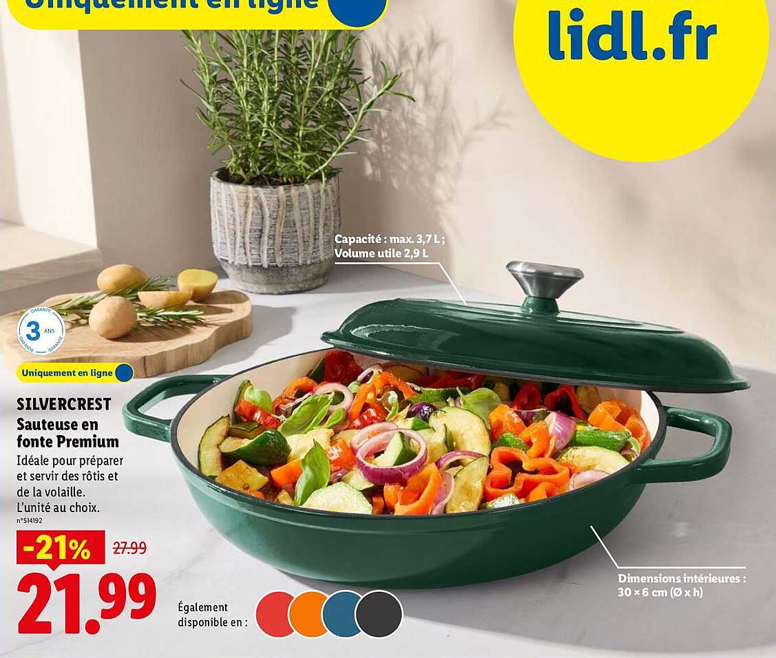 SILVERCREST Sauteuse en fonte Premium