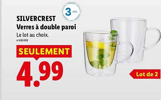 SILVERCREST Verres à double paroi