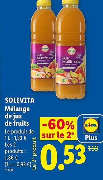 SOLEVITA Mélange de jus de fruits