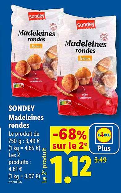 SONDEY Madeleines rondes