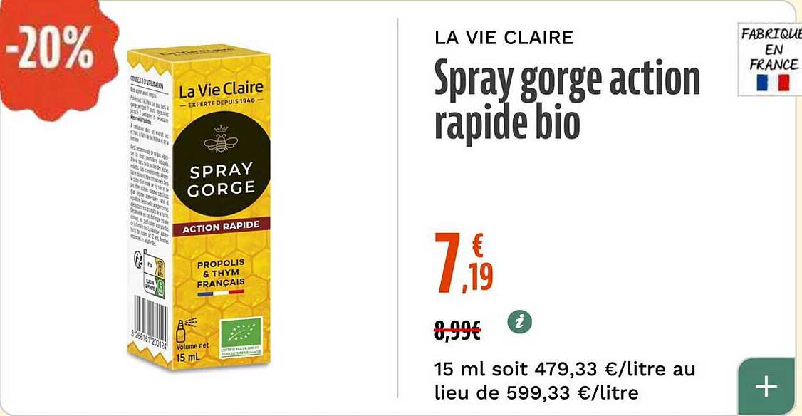 Spray gorge action rapide bio