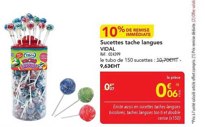 Sucettes tache langues VIDAL