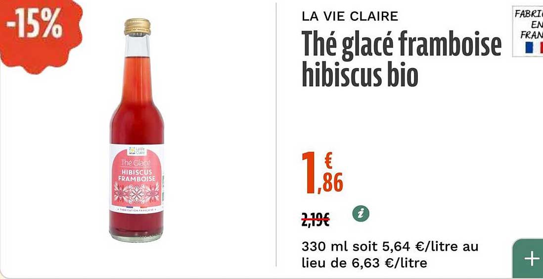 Thé glacé framboise hibiscus bio