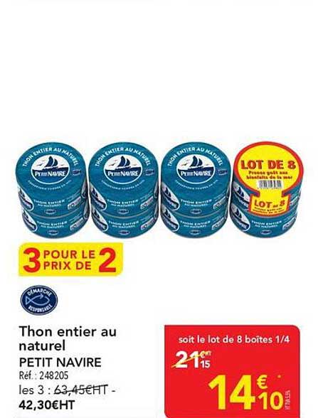 Thon entier au naturel PETIT NAVIRE