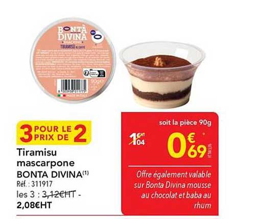 Tiramisu mascarpone BONTA DIVINA