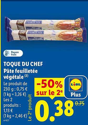 TOQUE DU CHEF Pâte feuilletée végétale