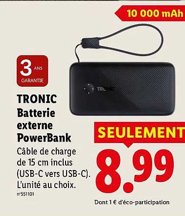 TRONIC Batterie externe PowerBank
