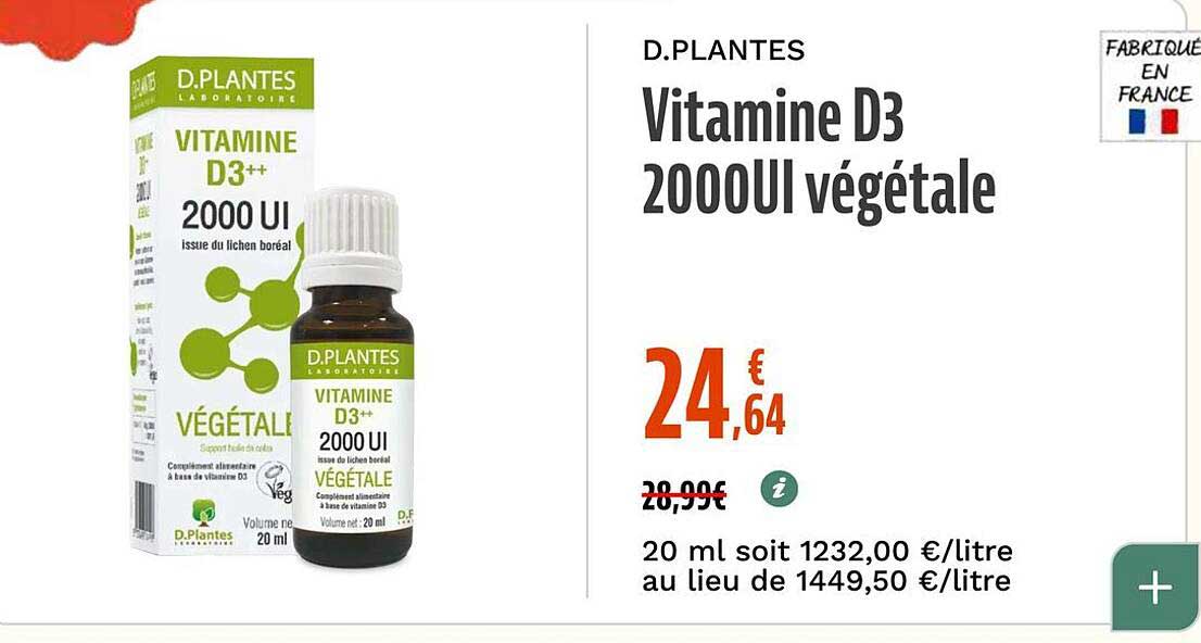 Vitamine D3 2000UI végétale