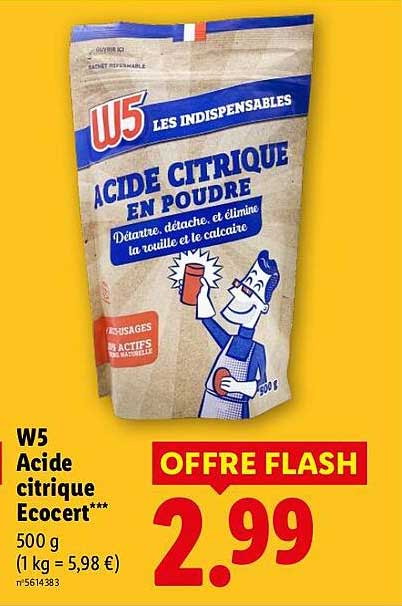 W5 Acide citrique Ecocert***