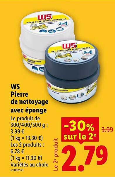 W5 Pierre de nettoyage avec éponge
