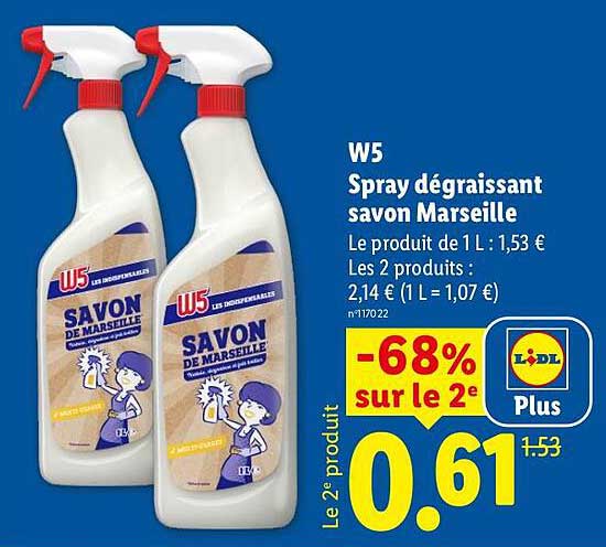 W5 Spray dégraissant savon Marseille