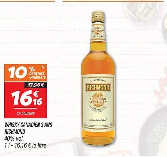 WHISKY CANADIEN 3 ANS RICHMOND