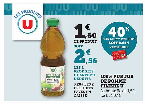100% PUR JUS DE POMME FILIERE U