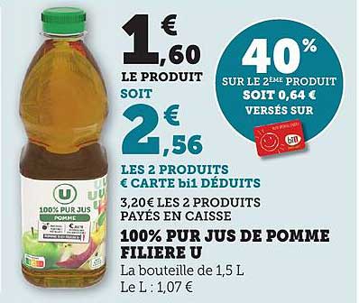 100% PUR JUS DE POMME FILIERE U