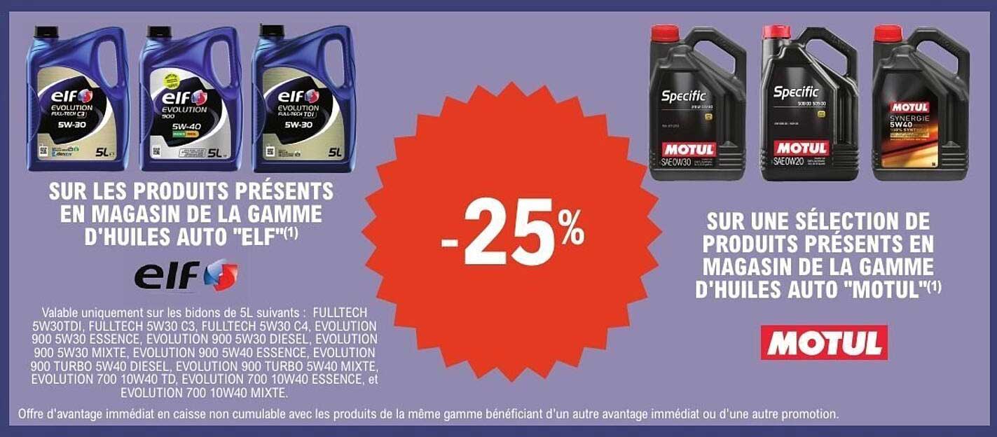 -25% sur les huiles auto E.Leclerc